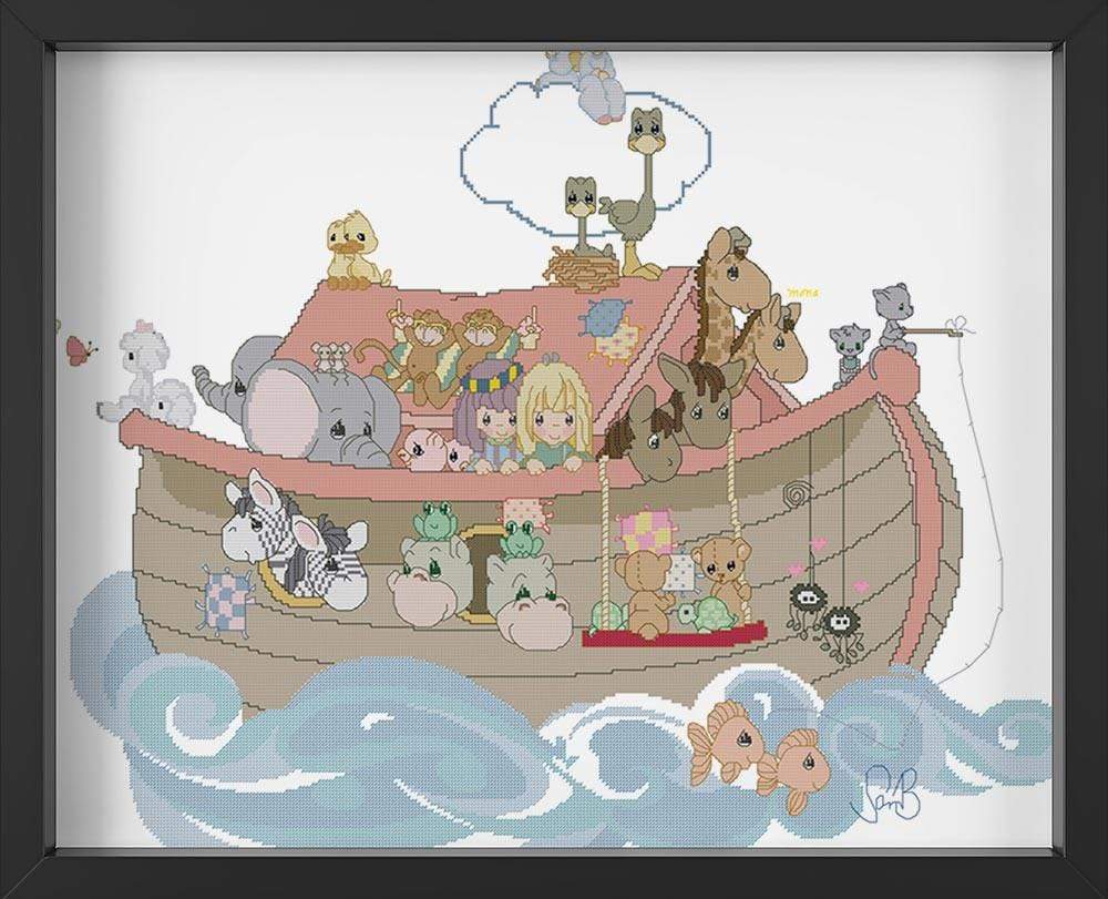 Kreuzstich -  Arche Noah | 65x60 cm - Diy - Fadenkunst